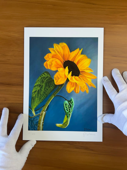 Follow The Sun - Sunflower in vase Limited Edition Print