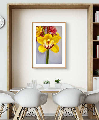 Sticking together - yellow Orchid Limited Edition Print