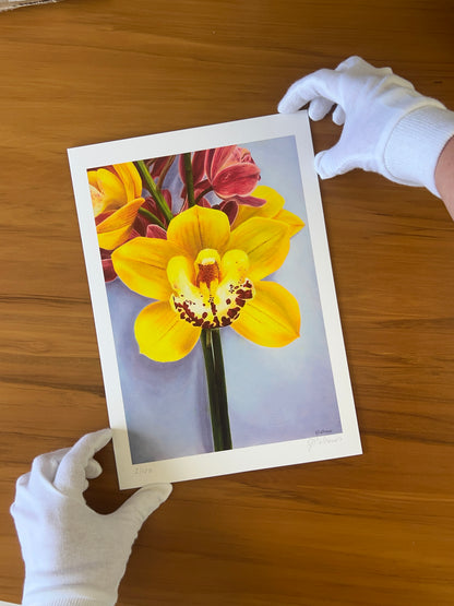 Sticking together - yellow Orchid Limited Edition Print